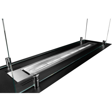 Built-in Bio-Fireplace 65 cm Black Matte with Glass