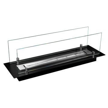 Bio-kominek do zabudowy 65 cm czarny mat z szybami