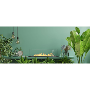 Built-in Bio-Fireplace 65 cm Black Matte with Glass