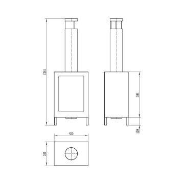 Freestanding Biofireplace Kozen Black Matt