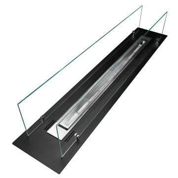 Einbau-Biokamin Einsatz 100 cm Schwarz Matt mit Glas