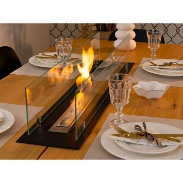 Inbouw Biohaard Inzet 100 cm Zwart Mat met Glas