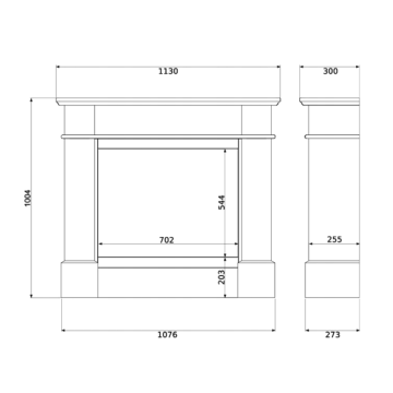 Koloseum Pula Portal-Biokamin mit Glas