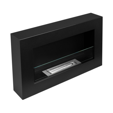 Wand-Biokamin Box 650x400 Schwarz Matt