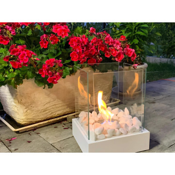 Vrijstaande biohaard Sunset Garden Mini wit mat