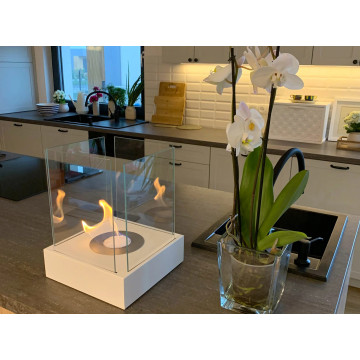 Vrijstaande biohaard Sunset Garden Mini wit mat