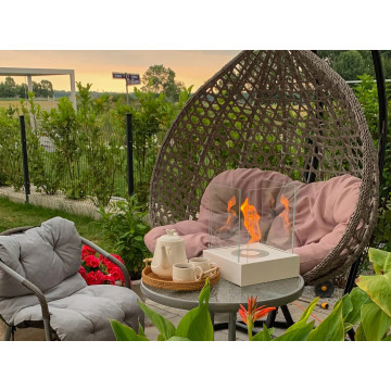 Vrijstaande biohaard Sunset Garden Mini wit mat