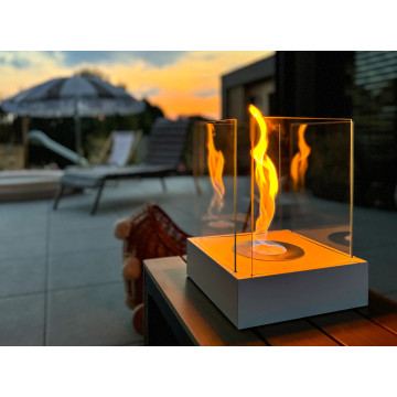 Vrijstaande biohaard Sunset Garden Mini wit mat