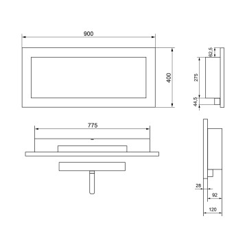 Hangende Biohaard 900x400 – Zwart Glans