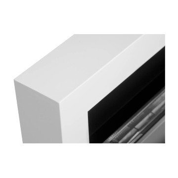 Wand-Biokamin mit Glas 900x400 Box – Weiß strukturiert matt
