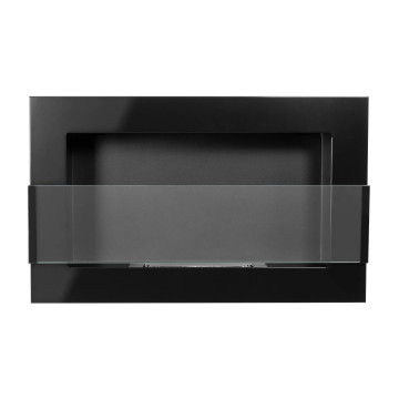 Wall-mounted biofireplace with glass 650x400 – black gloss
