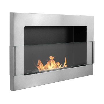 Bio-kominek wiszący z szybą 650x400 inox