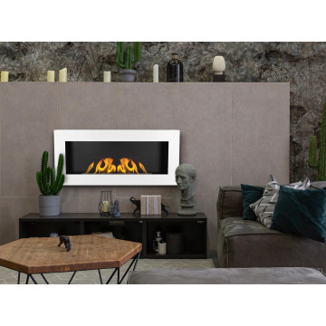 Bio-kominek wiszący 900x400 Box – biały strukturalny mat