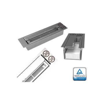 Hangende biohaard met glas 1200x400 zwart hoogglans