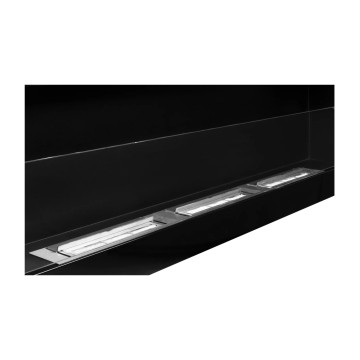 Hangende biohaard met glas 1200x400 zwart hoogglans