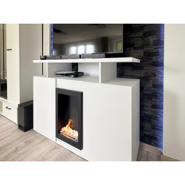 Bio-kominek wiszący Vertical – czarny strukturalny mat