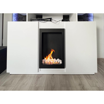 Wall-mounted Bio-fireplace Vertical – Black Textured Matte