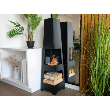 Pyramid Garden freestanding bio fireplace black matte