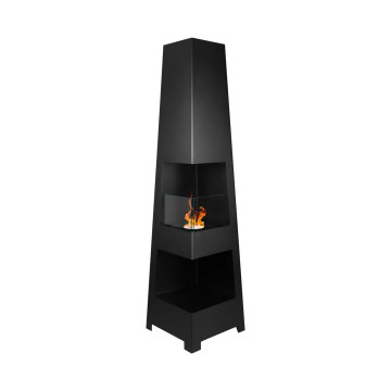 Pyramid Garden freestanding bio fireplace black matte