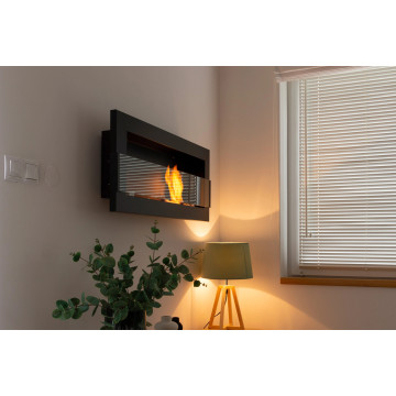 Wall-Mounted Biofireplace 900x400 Black Matte